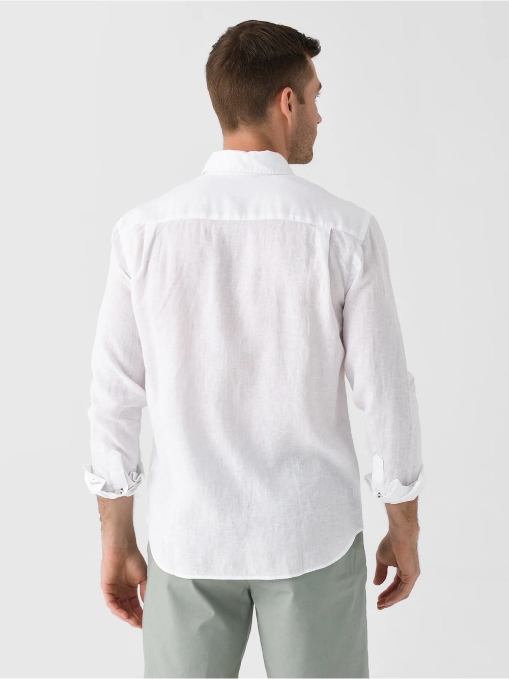 Faherty Men's Linen Laguna Shirt White Linen Button-Down Shirt - Picture 2 of 7
